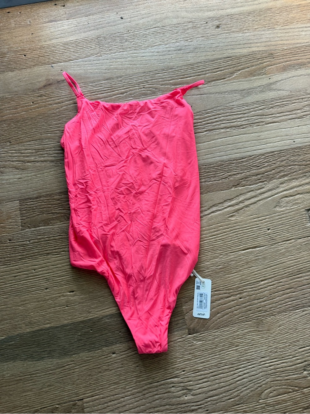 aerie Neon Pink One-Shoulder Bodysuit